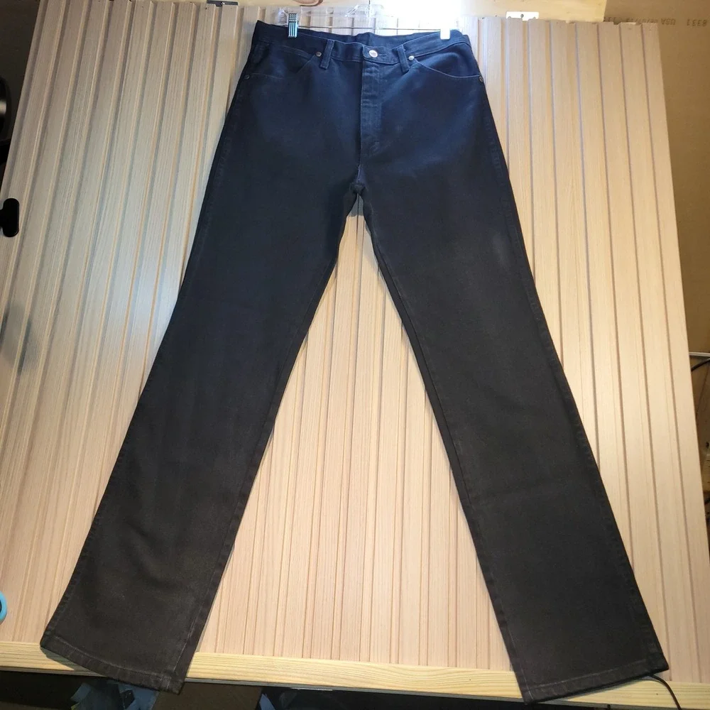 Wrangler 936WBK Cowboy Cut Slim Fit Jeans Black Denim Mens 33x34 Western Pant
